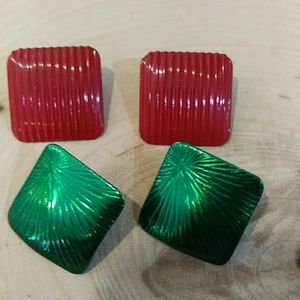 Vintage costume jewelry earrings Christmas